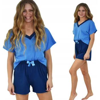 Dámské pyžamo Born2rest dámské pyžamo bavlna modré velikost S