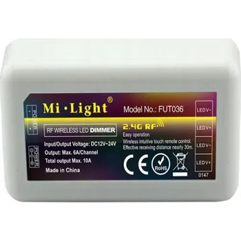 Příslušenství pro LED osvětlení Ovladač Mi-Light FUT036 pro LED pásky 12V 144W bílý