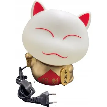 Lampička LED Lampa 230V Kočka Maneki-Neko pro štěstí 25 cm