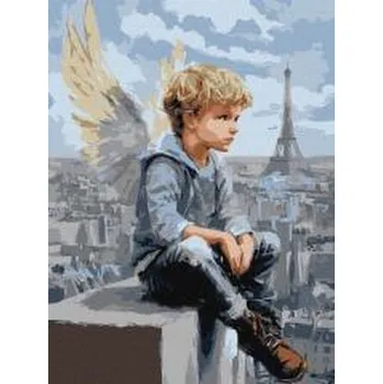 Set školních potřeb Malowanie po numerach - Chłopiec anioł 30x40cm