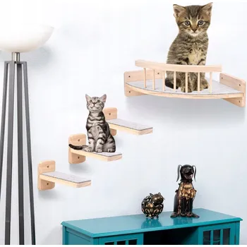 Závěsné lůžko Šplhací stěna pelíšek škrabadlo se 3 schůdky pro kočky