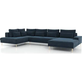 Sedací souprava Rohová sedací souprava Nicole U - Meble Bogart monolith 77, zloty 356x78 cm