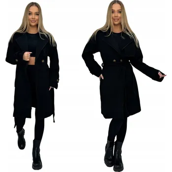 Dámský kabát Edoti dámský černý klasický kabát bez kapuce CLR038 velikost S