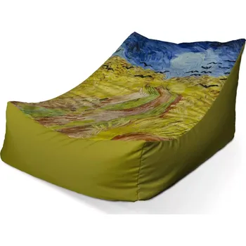 Sedací pytel Sablio Sedací vak Lounge Pšeničné pole s vránami - Vincent van Gogh - 80 x 95 x 50 cm