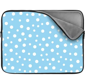 pouzdro na notebook Sablio Obal na notebook Bílé puntíky na modré - 17"
