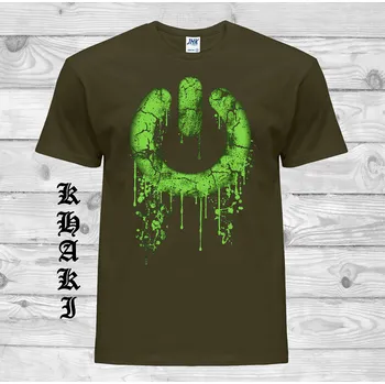 Pánské oblečení levne-bavlnene-vtipne-tricko-potisk-znak-vypinac Barva: Khaki, velikost: L