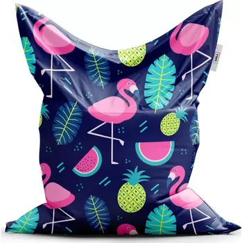 Sedací pytel Sablio Sedací vak Classic Růžoví plameňáci - 150x100 cm