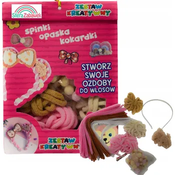 kreativní sada SADA NA VÝROBU ČELENEK, OZDOB A SPON DO VLASŮ - KREATIVNÍ DÁREK PRO DÍVKY