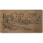 Li-Go "Pod vrcholy hor" světelný obraz s baterií 120x60cm, dub