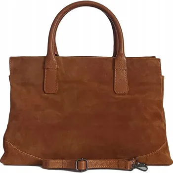 Kabelka Vera Pelle kabelka z pravé broušené kůže (semiš) hnědá