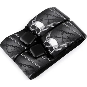 Kšandy Šle motorkářské šíře 5 cm délka 120 cm, střední, 1 (633) šedá tmavá lebka