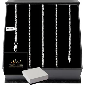 Náhrdelník ELEGANTNÍ STŘÍBRNÝ ŘETÍZEK DÁMSKÝ NÁHRDELNÍK KRÁLOVSKÁ VAZBA 70 CM + DÁREK