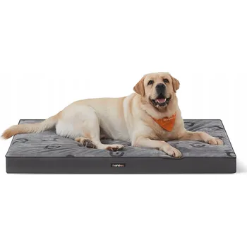 Pelíšek pro psa PELÍŠEK DLA PSA PĚNA S VOŠTINOVOU STRUKTUROU 120 x 74 x 10 cm ŠEDÝ