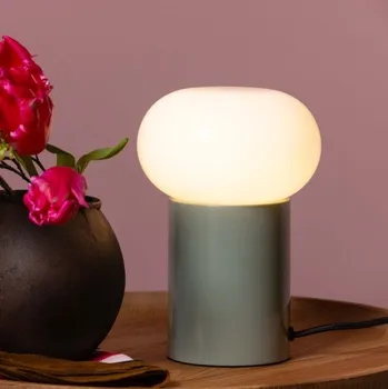 Lampička Brilliant 99002/84 Stolní lampa KNUT zelená & opálové sklo