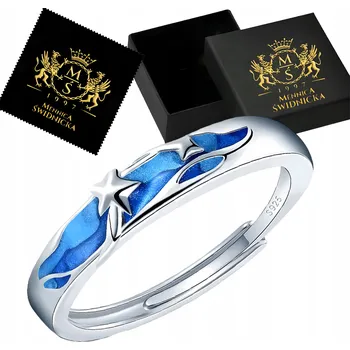 Prsten Stříbrný 925 Nastavitelný Prstýnek s motivem hvězdy jako Dárek pro ženy