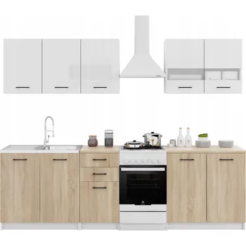 Kuchyňská linka Kuchyňská Linka Dub Sonoma a Akryl Kuchyňská Linka Kompletní Sestava Skříněk s Pracovní Deskou