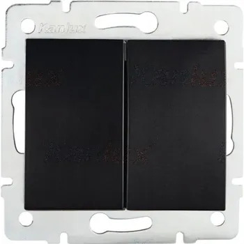 vypínač Dvojitý schodišťový vypínač Kanlux 33618 černý