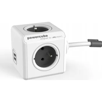 Napájecí kabel Prodlužovací Kabel přívod s lištou Allocacoc 3 m, 4 ks, šedý