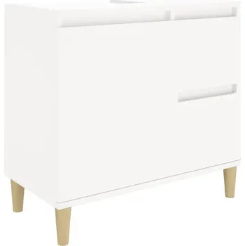 Koupelnový nábytek Koupelnová skříňka z eukalyptového dřeva, bílá, 65x33x60 cm