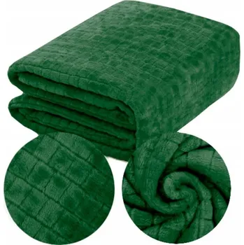 Přehoz na lůžko Přehoz / deka na postel s reliéfním vzorem ČTVEREC 200x220 cm ZELEŇ