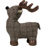Šedo-hnědá dveřní zarážka jelen Deer - 25*21*26 cm