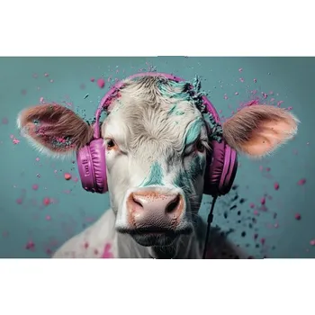 Obraz Obraz Decopanel Colourful cow 90x58cm