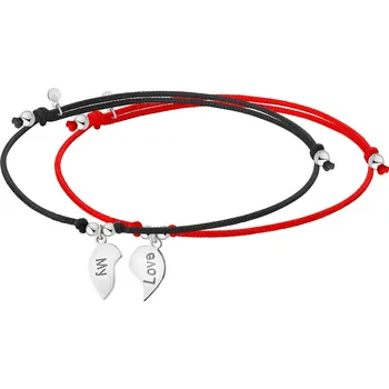 Náramek Stříbrné náramky pro páry KPL544-8224 stříbrné