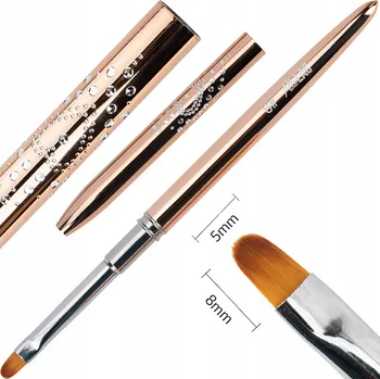 Kosmetický štětec Štětec na gel oválný AlleLac kovový Č. 6