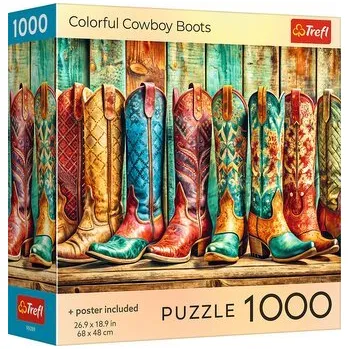 Puzzle TREFL Puzzle Barevné kovbojské boty 1000 dílků