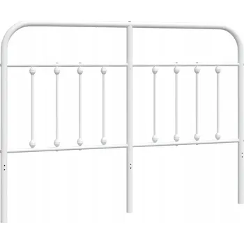 Kovové čelo postele, bílé, 150 cm