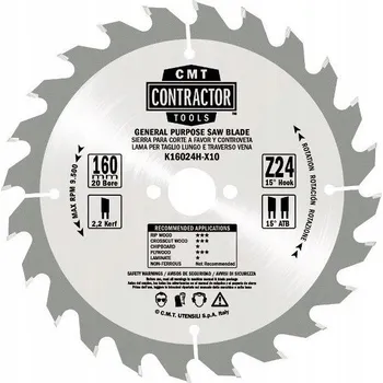 Pilový kotouč Pilový kotouč na dřevo CMT K16040H-X10 160x20mm