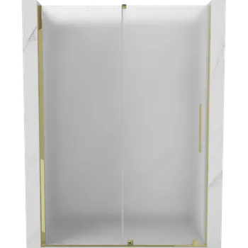 Mexen Velar, posuvné sprchové dveře do otvoru 160 cm, 8mm sklo námraza, zlatá lesklá, 871-160-000-31-50