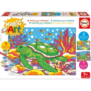 Educa malování podle čísel: delfíni a želva