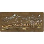 Li-Go "Hory s ptáky" světelný obraz s baterií 110x50cm, dub světlý