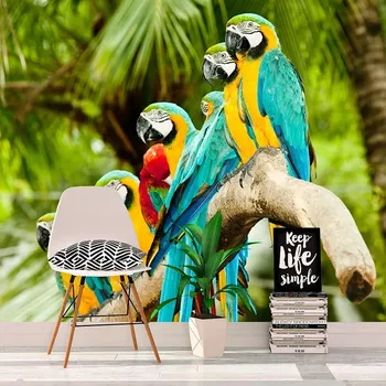 Tapeta Sablio Tapeta Papoušci na větvi - 125x75 cm