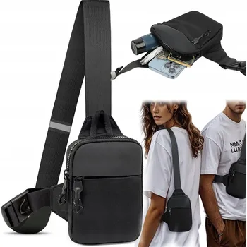 PÁNSKÁ KOŽENÁ TAŠKA MALÁ LEDVINKA KABELKA PŘES RAMENO CROSSBODY PŘES RAMENO ČERNÁ