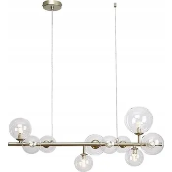 Závěsné svítidlo glamour zlaté skleněné koule podlouhlé 120 cm 10 žárovek Rabalux