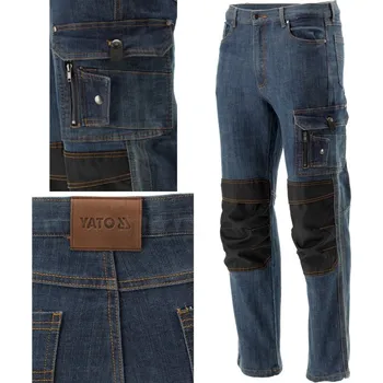 Pánské kalhoty YATO PRACOVNÍ KALHOTY DO PASU PÁNSKÉ BOZP BOJOVÉ STRETCH JEANS MARA VEL. 2XL