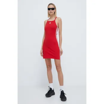 Dámské šaty Šaty adidas Originals červená barva, mini, IR8128 33X, vel. M