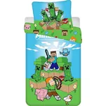 JERRY FABRICS Povlečení Minecraft Outdoor Mobs Bavlna, 140/200, 70/90 cm