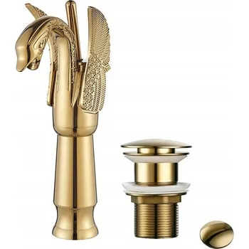 Vodovodní baterie Umyvadlová baterie stojánková CHDE Retro Gold zlatá