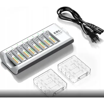 Nabíječka baterií AA AAA, Ni-MH AA EBL 2800 mAh 1,2 V 8ks baterií