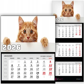 Obraz TRÍDÍLNÝ KALENDÁŘ 2026 NA ZEĎ | DEKORATIVNÍ MÓDNÍ DÁREK DO KANCELÁŘE STYL