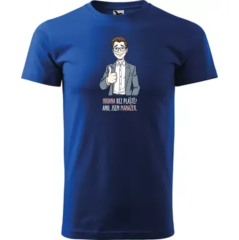 Pánské oblečení Sablio Tričko s potiskem Ano, jsem manažer - modré 2XL
