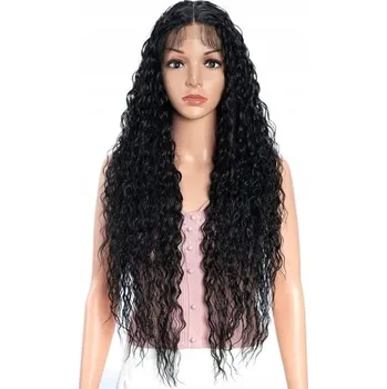 Paruka Joedir Syntetická paruka Dlouhé Kudrnaté Vlnité vlasy 65 CM černá