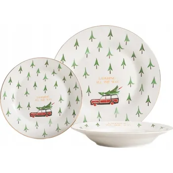 Talíř Homla Zaphira sada talířů 12 ks, červené auto