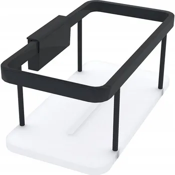 Drátěná police Bílá police do sprchy 20 cm s černou ohrádkou NIMCO Ki-14015-B-90