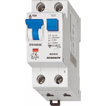 Jistič Kombinovaný jistič B10A 1+N 6kA 30mA (proudový chránič + jistič)