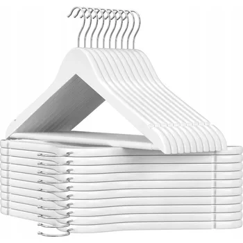 Věšák Bílý dřevěný Šatní ramínko Songmics