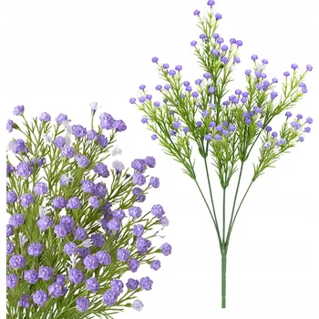 umělá květina FIALOVÁ SÁDROVÁ DEKORACE VĚTVIČKA UMĚLÉ KVĚTY DEKORACE KYTICE, VÁZA 37 cm